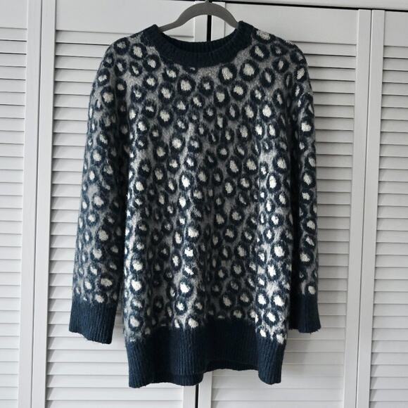 Current/Elliott Size 3 Cali Leopard-Print Pullover | Size Large - Picture 1 of 9
